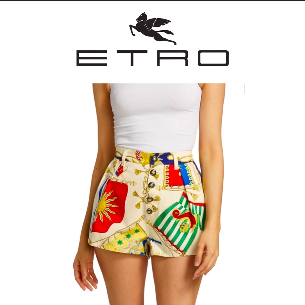 Etro
Parade Flags Poplin Shorts